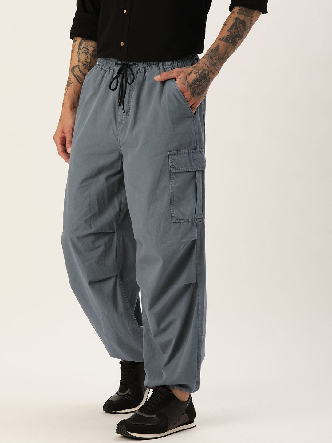 Bene Kleed Parachute Fit Pure Cotton Cargo Trousers