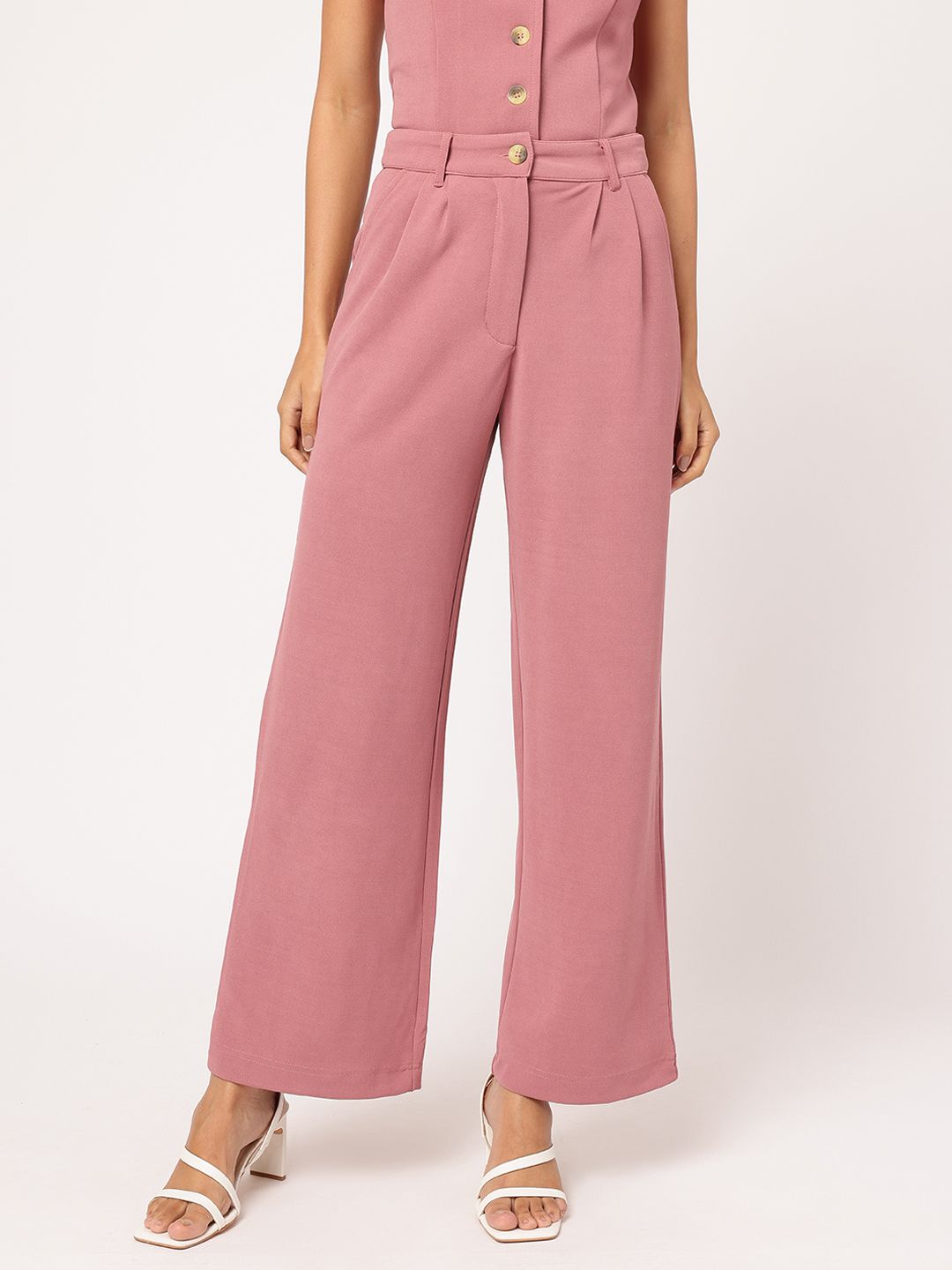 DressBerry Women Next-Gen Straight Smart Casual Trousers