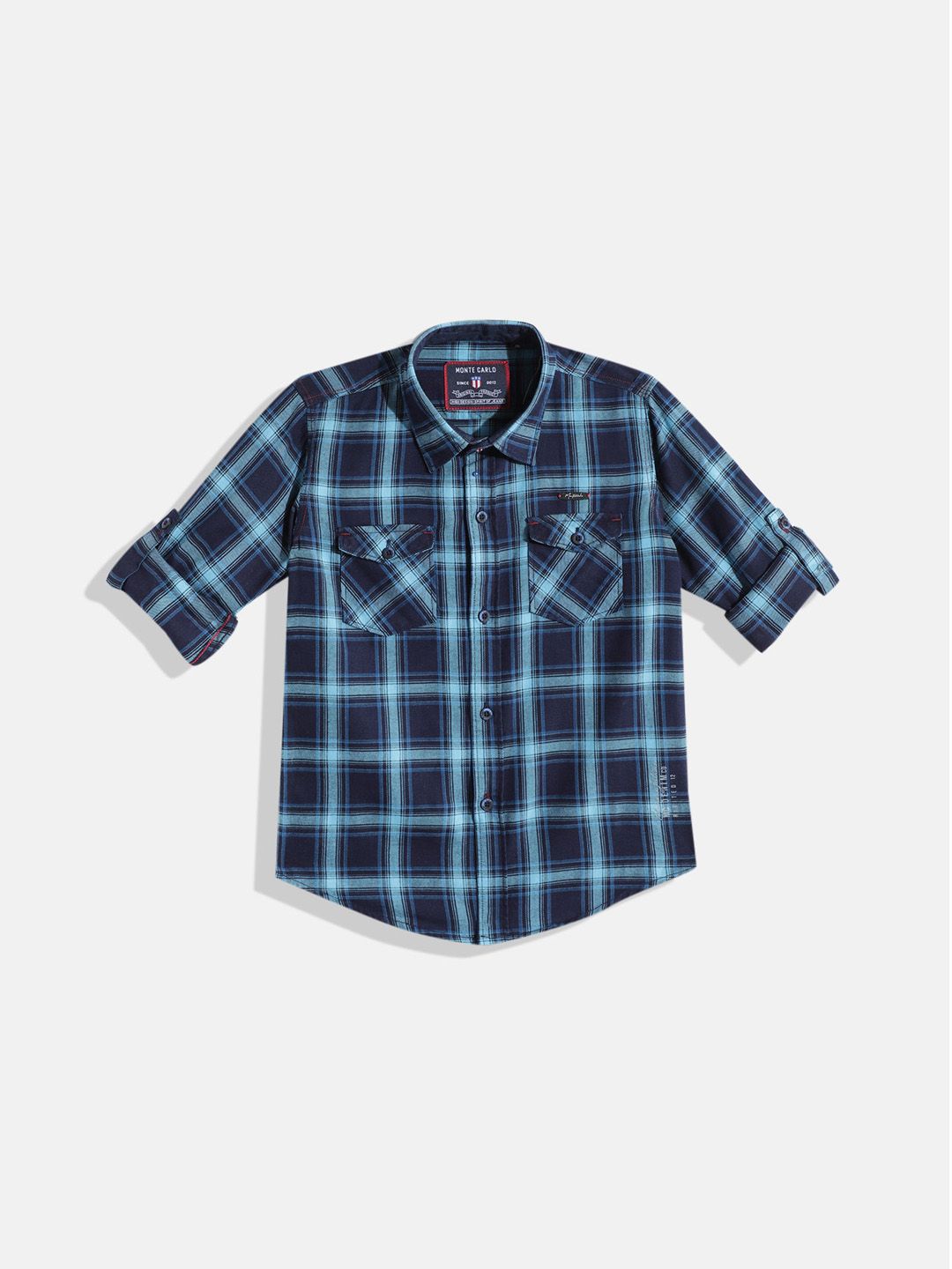 Monte Carlo Boys Tartan Checked Casual Smart Fit Shirt