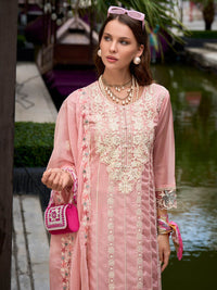 Indo Era Floral Embroidered Sequinned Straight Kurta with Trouser & Dupatta