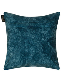 HOSTA HOMES Teal Green & Gold-Toned 5 Pieces Floral Velvet Square Cushion Covers