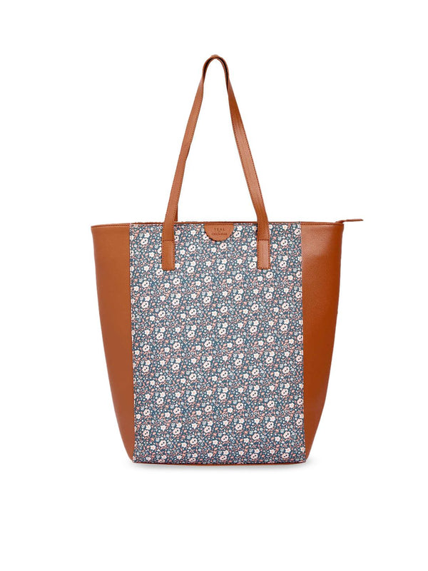 TEAL BY CHUMBAK Floral Printed Tote Bag