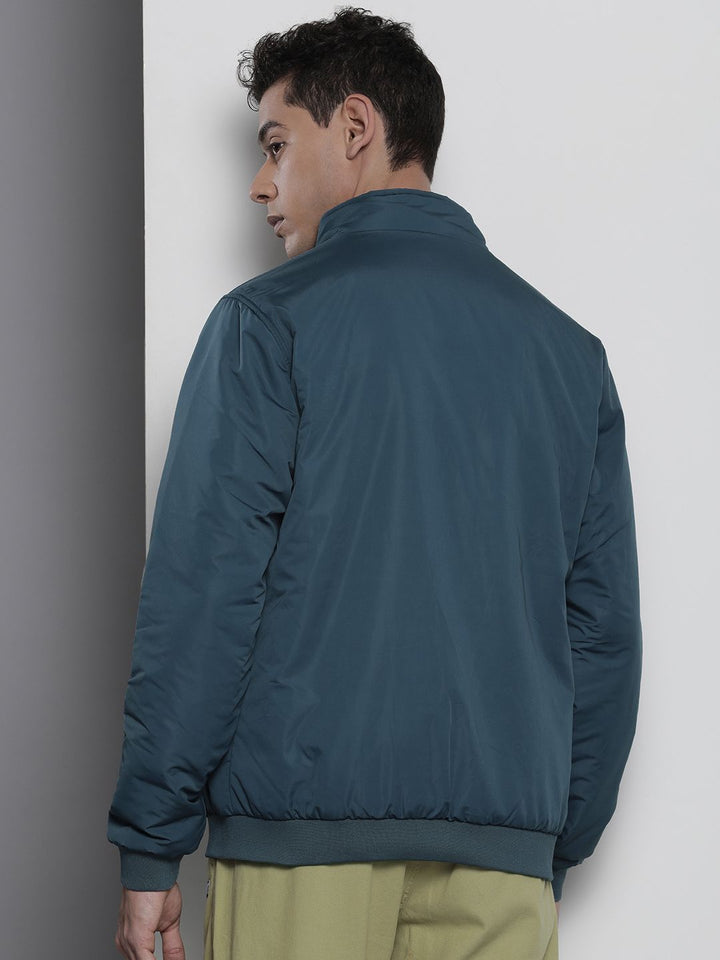 The Indian Garage Co Men Typographic Print Zip-Front Biker Jacket