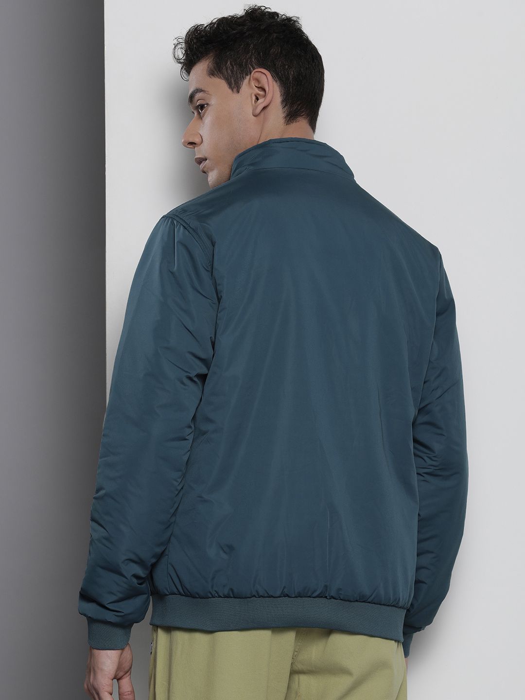 The Indian Garage Co Men Typographic Print Zip-Front Biker Jacket