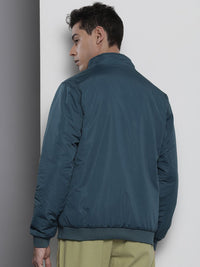 The Indian Garage Co Men Typographic Print Zip-Front Biker Jacket