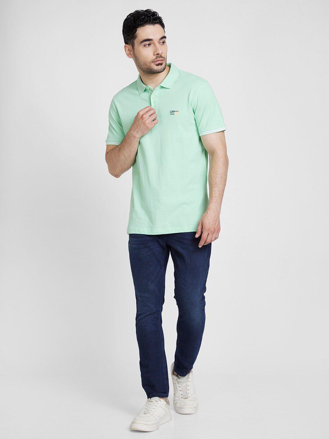SPYKAR Polo Collar Cotton Slim Fit T-shirt