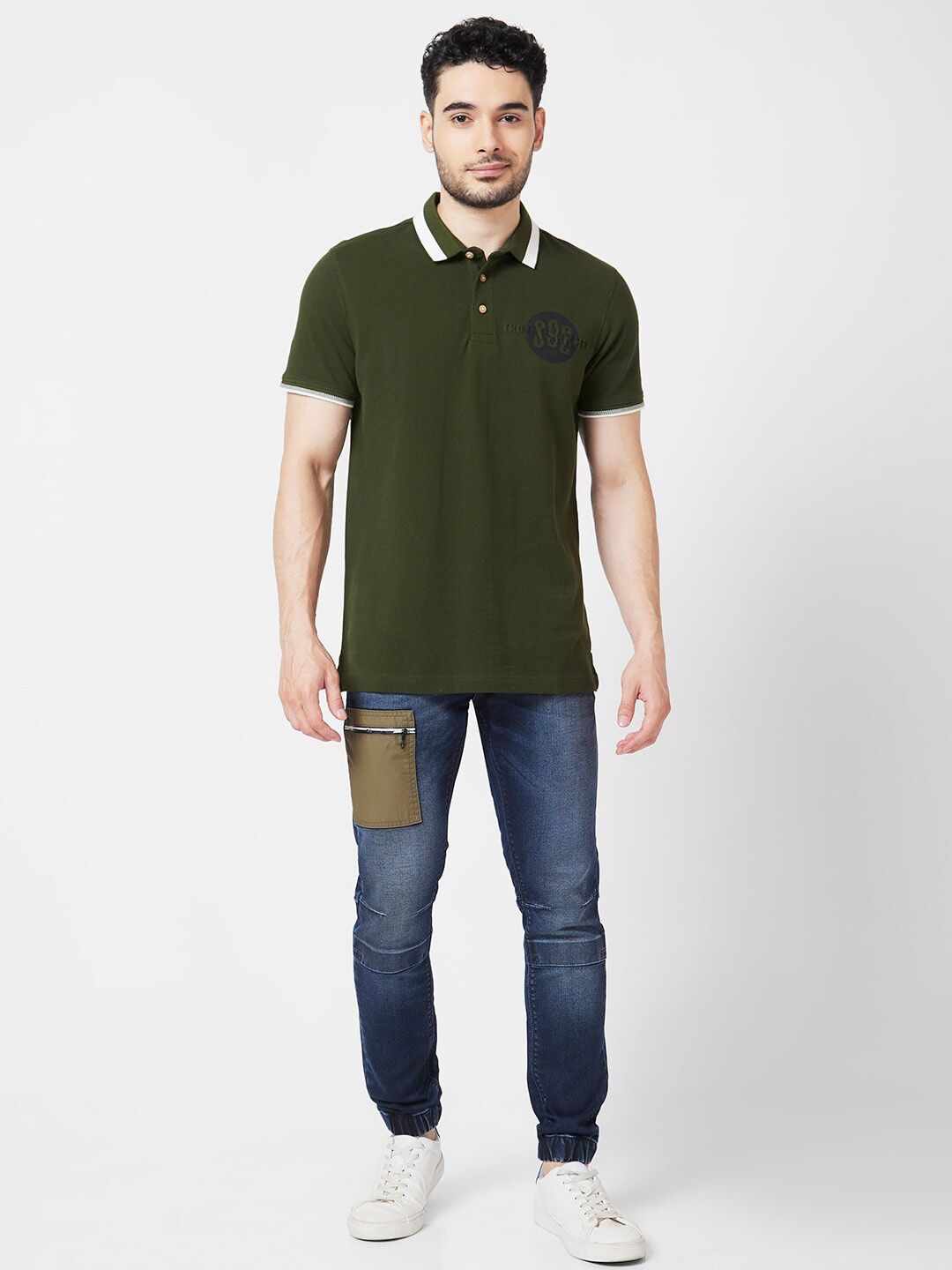 SPYKAR Polo Collar Slim Fit Pure Cotton T-Shirt