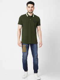 SPYKAR Polo Collar Slim Fit Pure Cotton T-Shirt