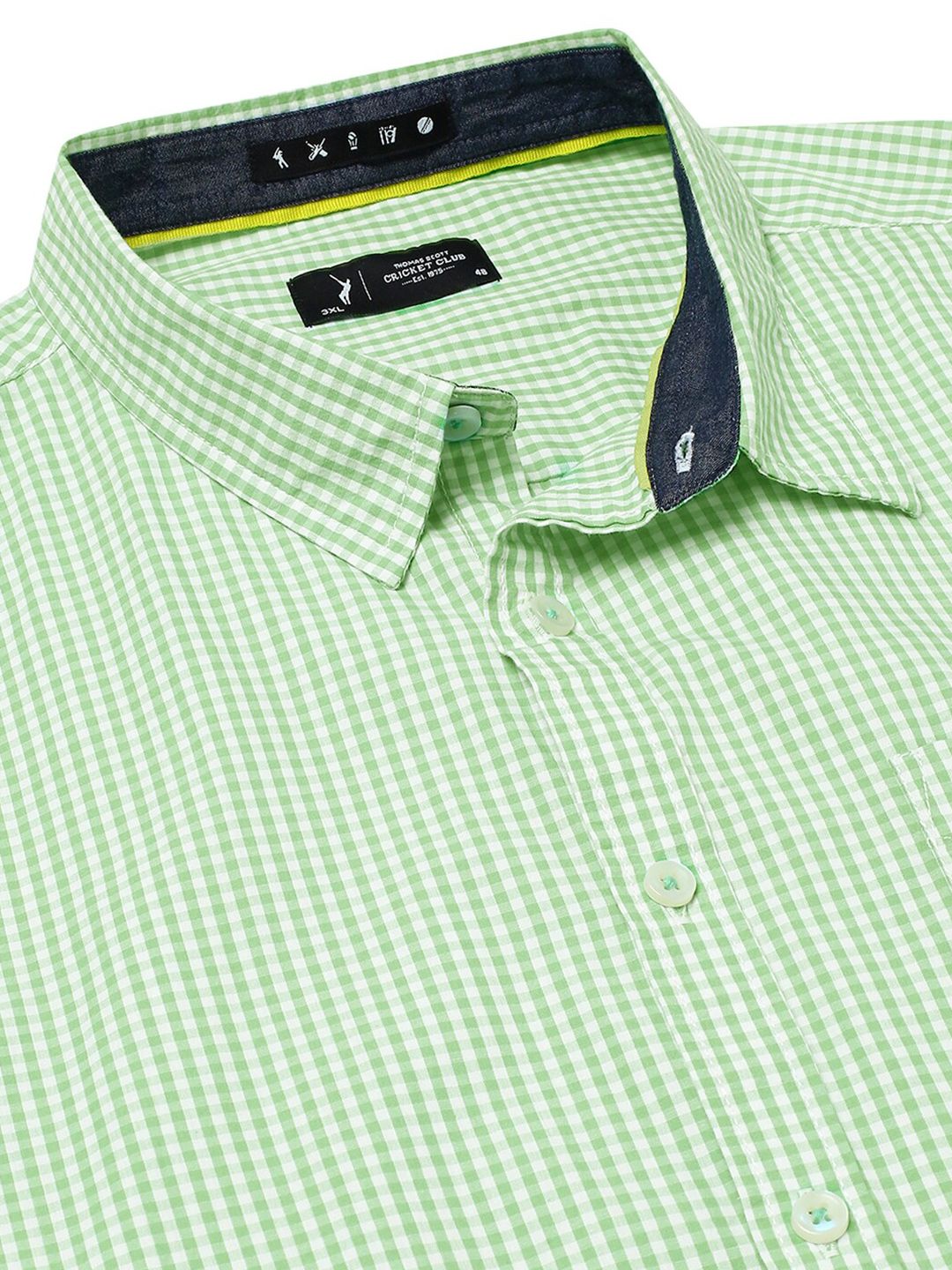 Thomas Scott Plus Size Standard Micro Checked Cotton Casual Shirt