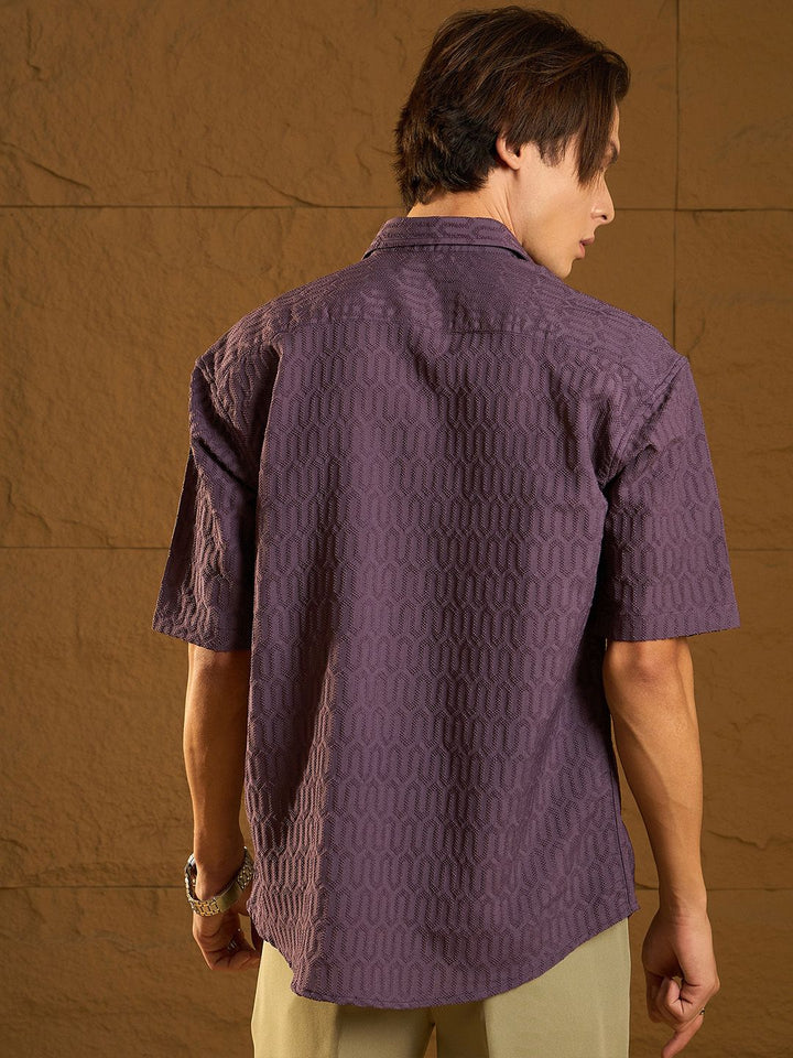 DENNISON Drop Shoulder Oversized Textured Shirt