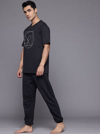 HRX by Hrithik Roshan Geometric Printed Yoga Tracksuit