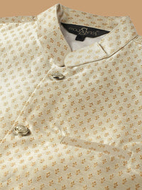 SOJANYA Kurta Biasa Sulam Geometrik Dengan Jaket Churidar & Nehru