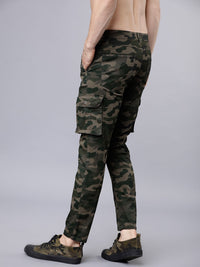 HIGHLANDER Men Olive Green Slim Fit Printed Cargos