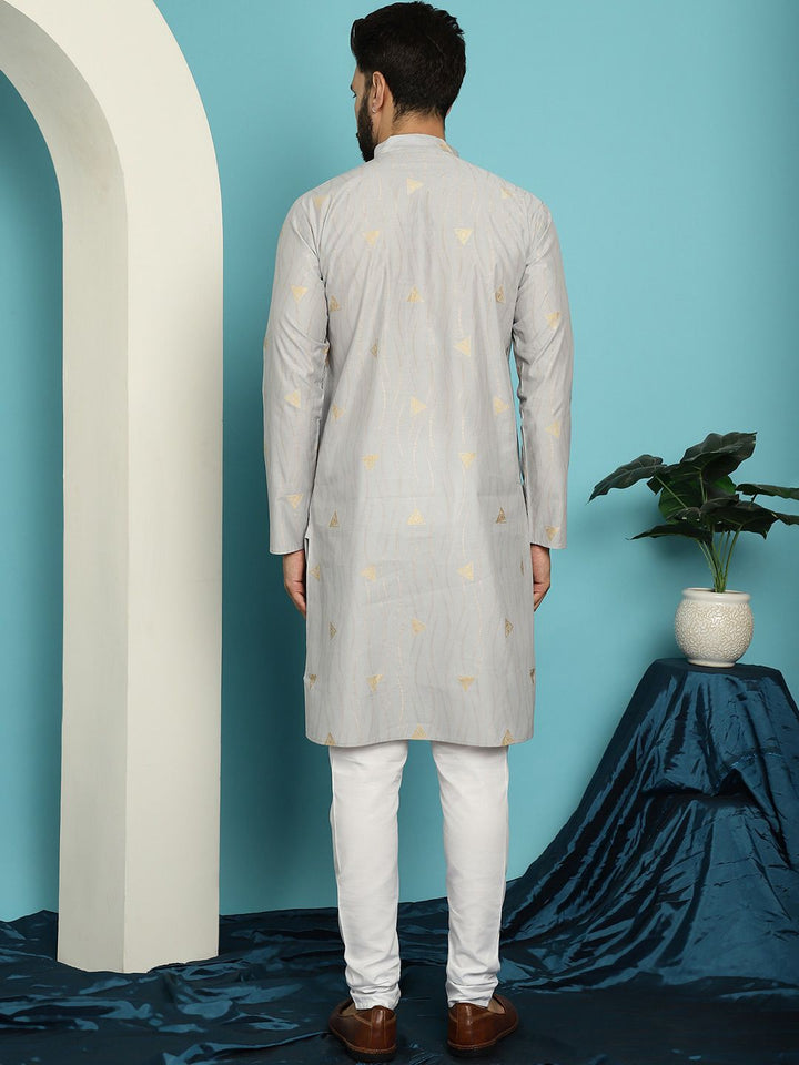 SOJANYA Abstract Printed Regular Jacquard Kurta With Churidar