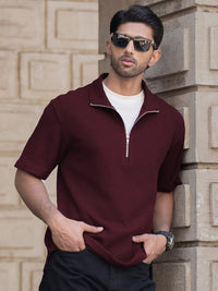 Powerlook Men Polo Collar Drop-Shoulder Sleeves T-shirt