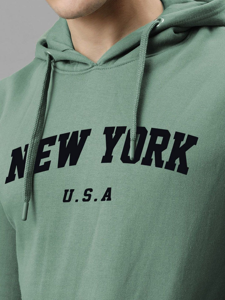 ADRO Men Printed Hooded Pullover Sweatshirt
