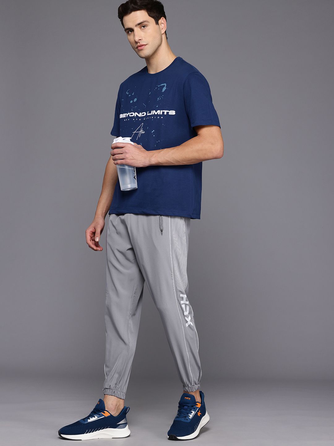 HRX by Hrithik Roshan Men Striped Detail Training Track Pants