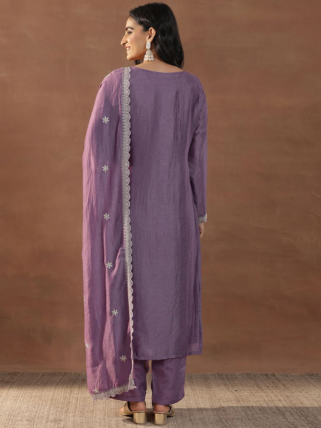 Libas Women Floral Embroidered Regular Kurta with Palazzos & With Dupatta