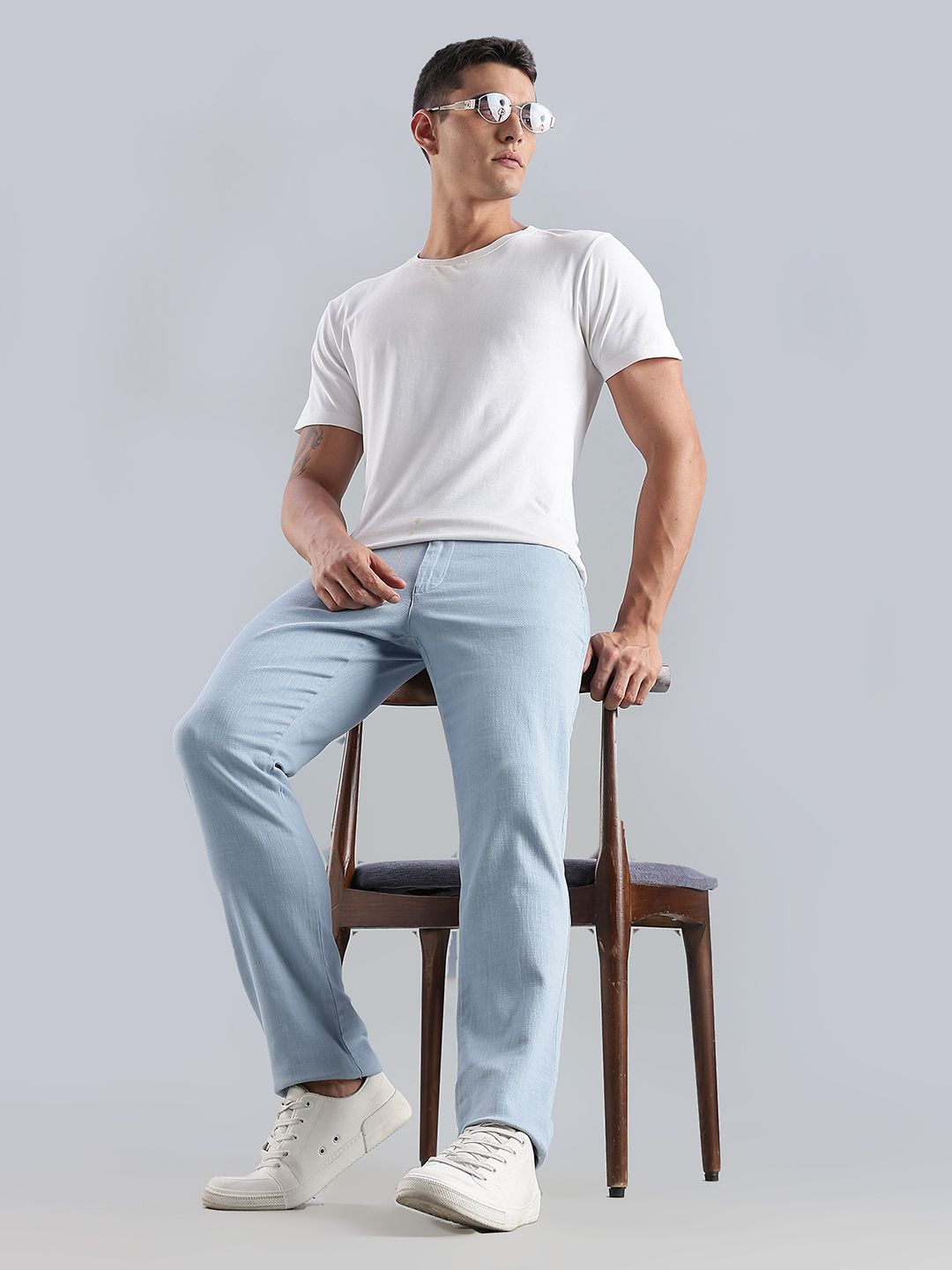 Thomas Scott Men Smart Easy Wash Mid-Rise Trousers