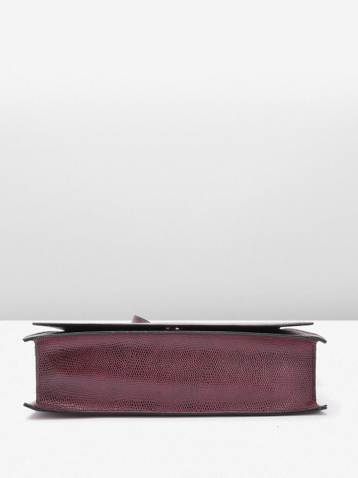 The Label Life Snake Skin Textured Structured Sling Bag