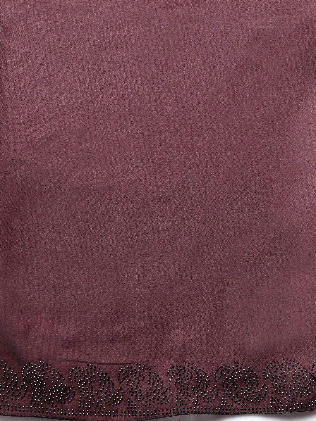 KLOTTHE Women Maroon Embellished Abaya Burqa With Hijab