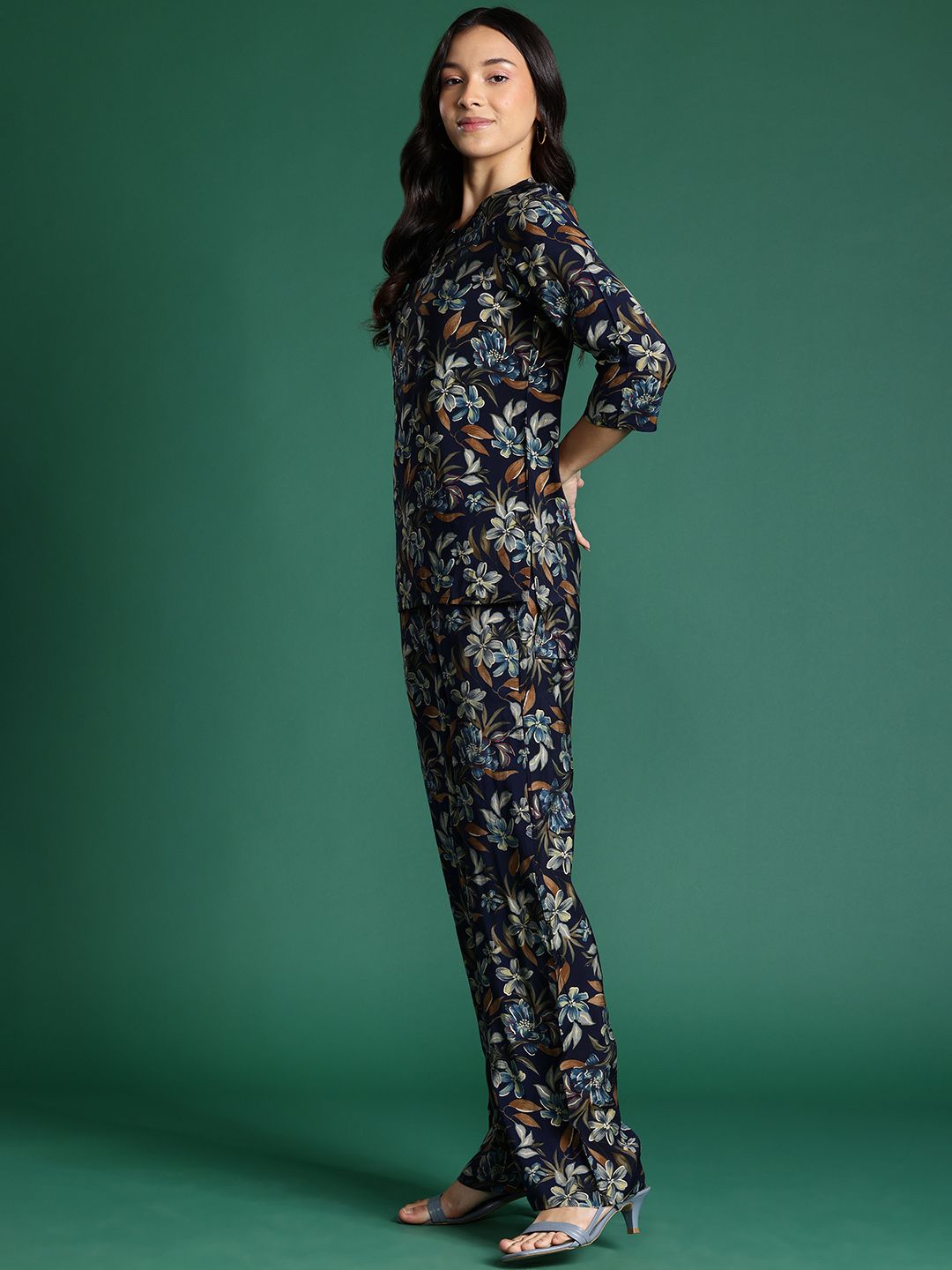 DressBerry Floral Printed Tunic With Trousers Co-Ords