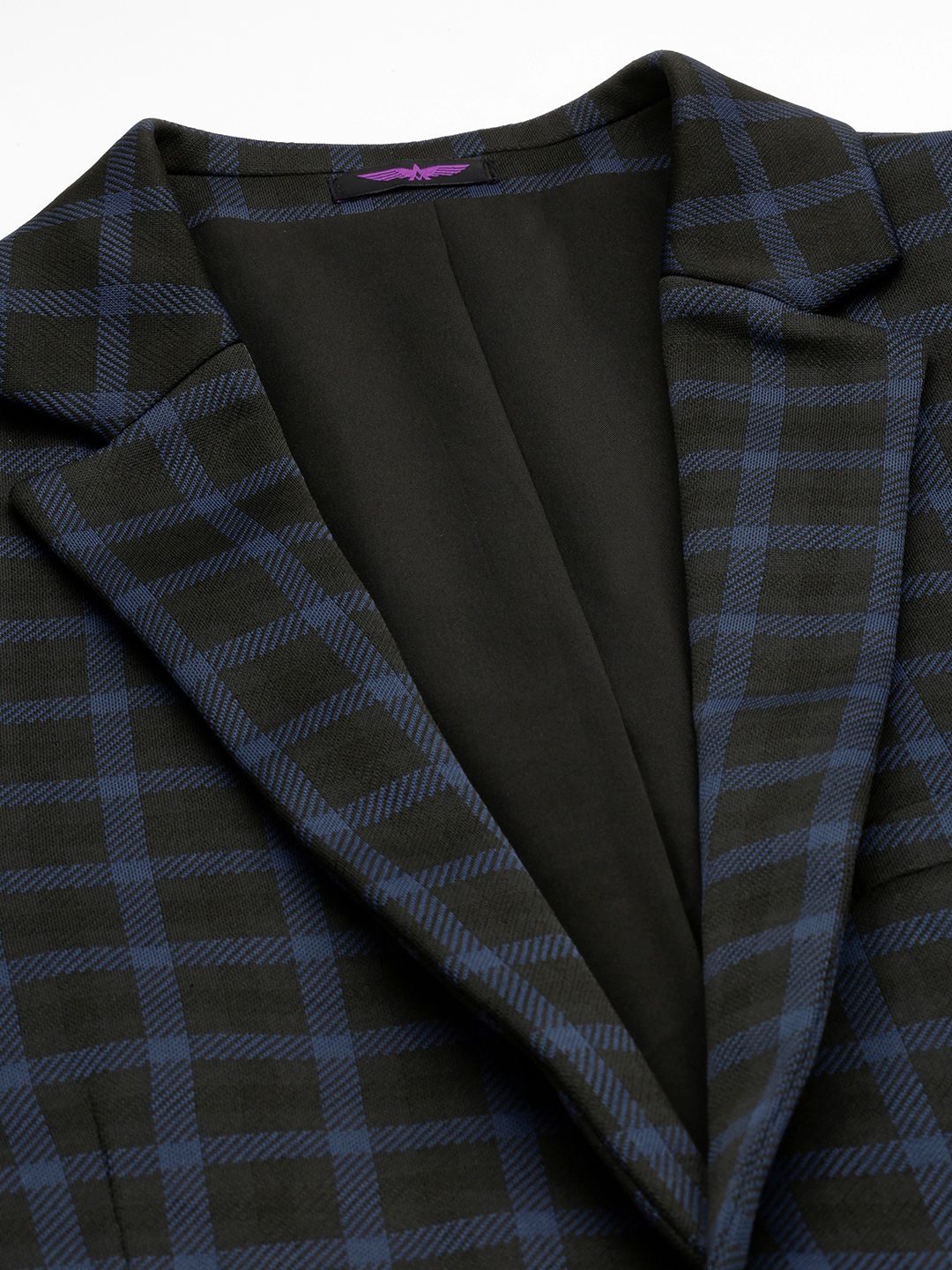 Park Avenue Checked Notched Lapel Slim Fit Single Breasted Formal Blazer