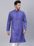 SOJANYA Lelaki Biru Solid Kurta Lurus