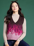 DressBerry Woven Design Acrylic Sweater Vest