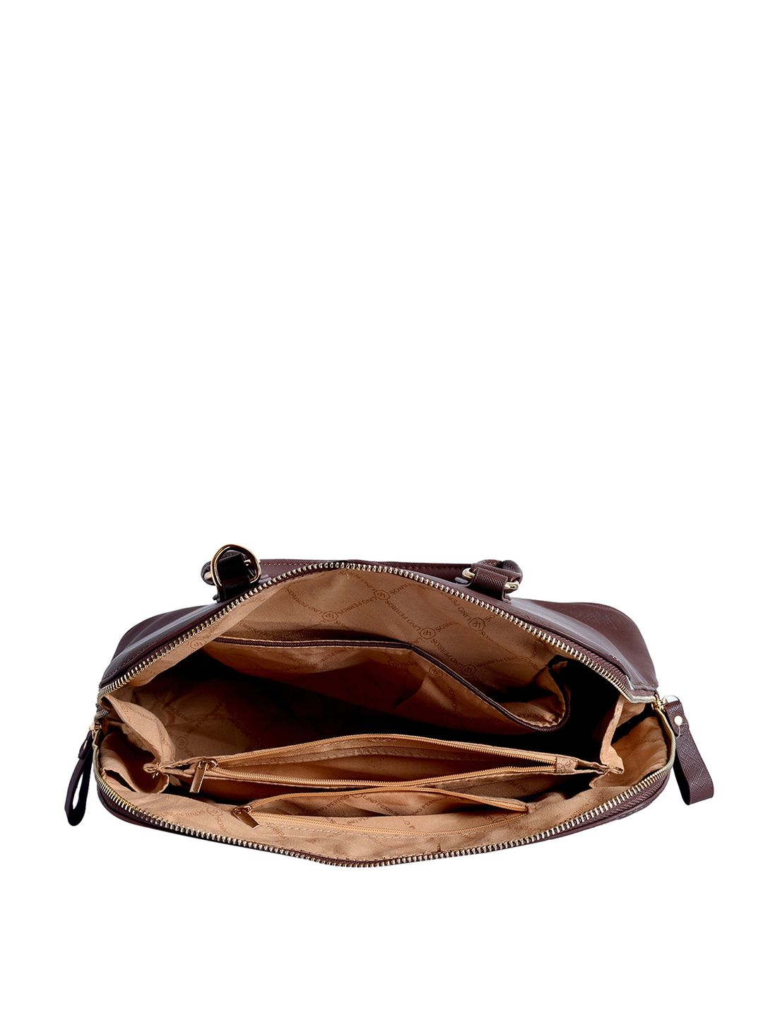 Lino Perros Coffee Brown Solid Handheld Bag