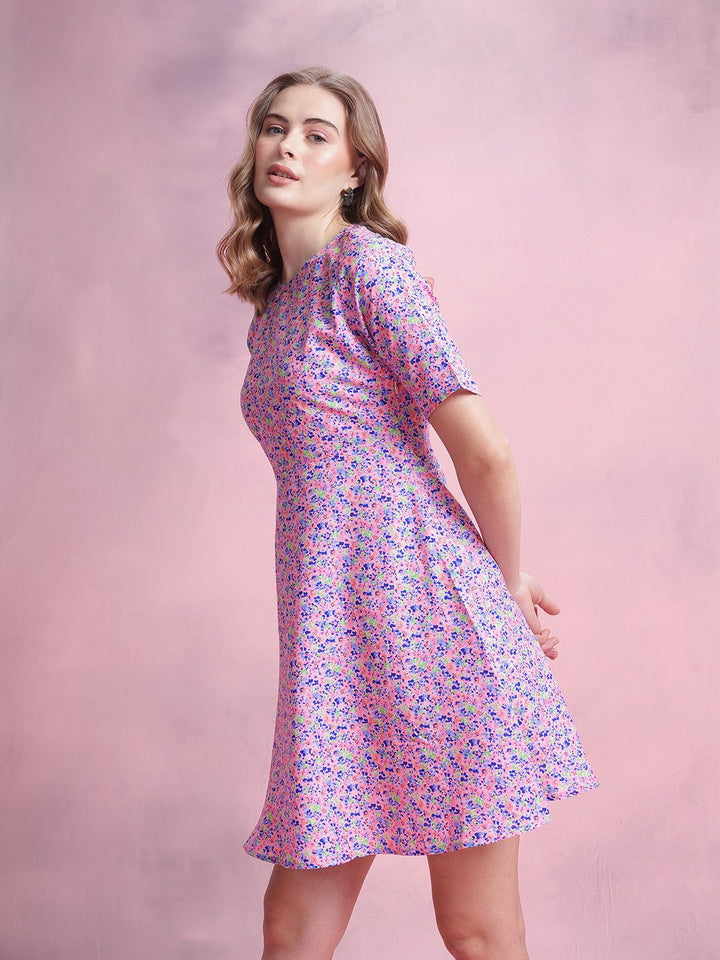 DressBerry Floral Print A-Line Dress