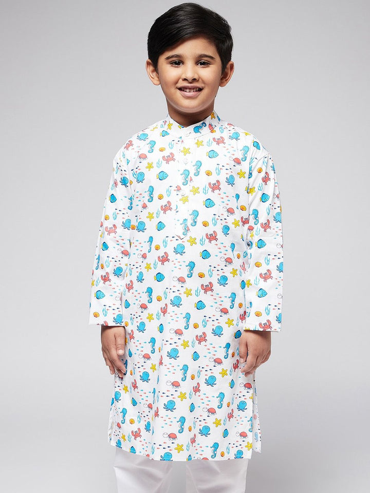 SOJANYA Boys Multicolored Printed Kurta