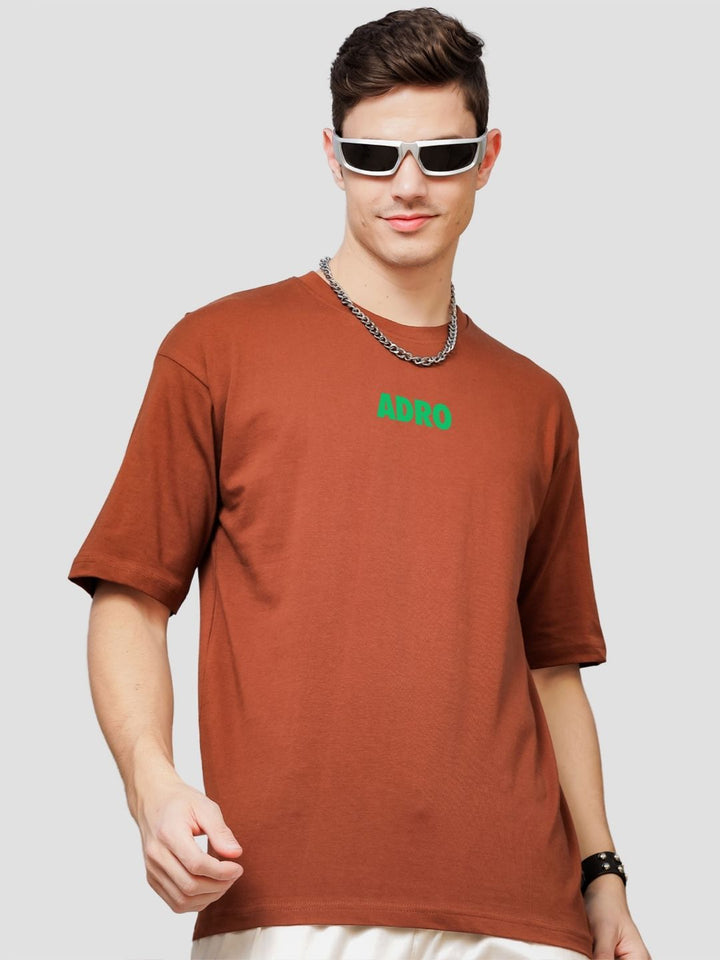 ADRO Lelaki Grafik Bercetak T-Shirt Bersaiz Besar Kapas Leher Bulat