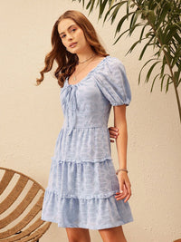 STREET 9 Striped Round Neck Schfilli A-Line Dress