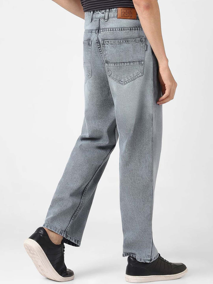 Urbano Fashion Men's Loose Baggy Fit Washed Jeans Non-Stretchable