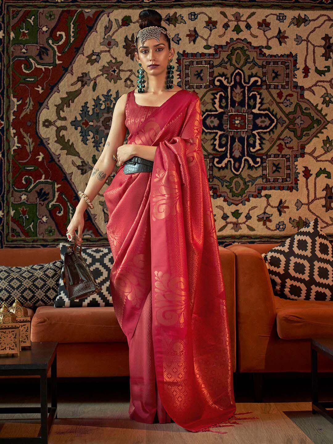 Saree mall Ethnic Motifs Zari Kanjeevaram Sarees
