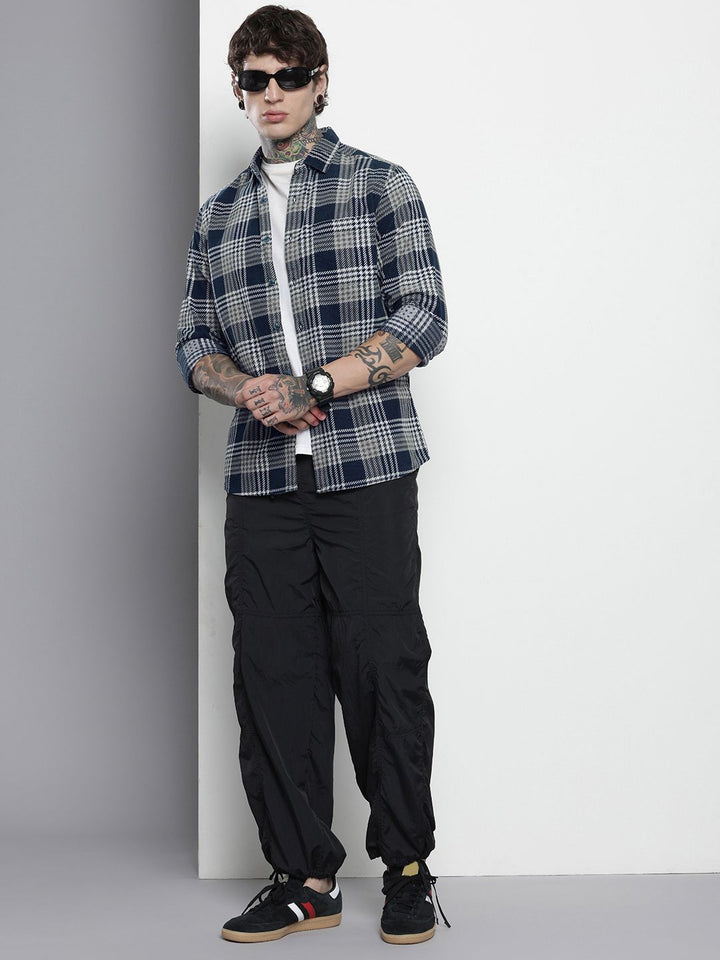 The Indian Garage Co Checked Corduroy Pure Cotton Casual Shirt