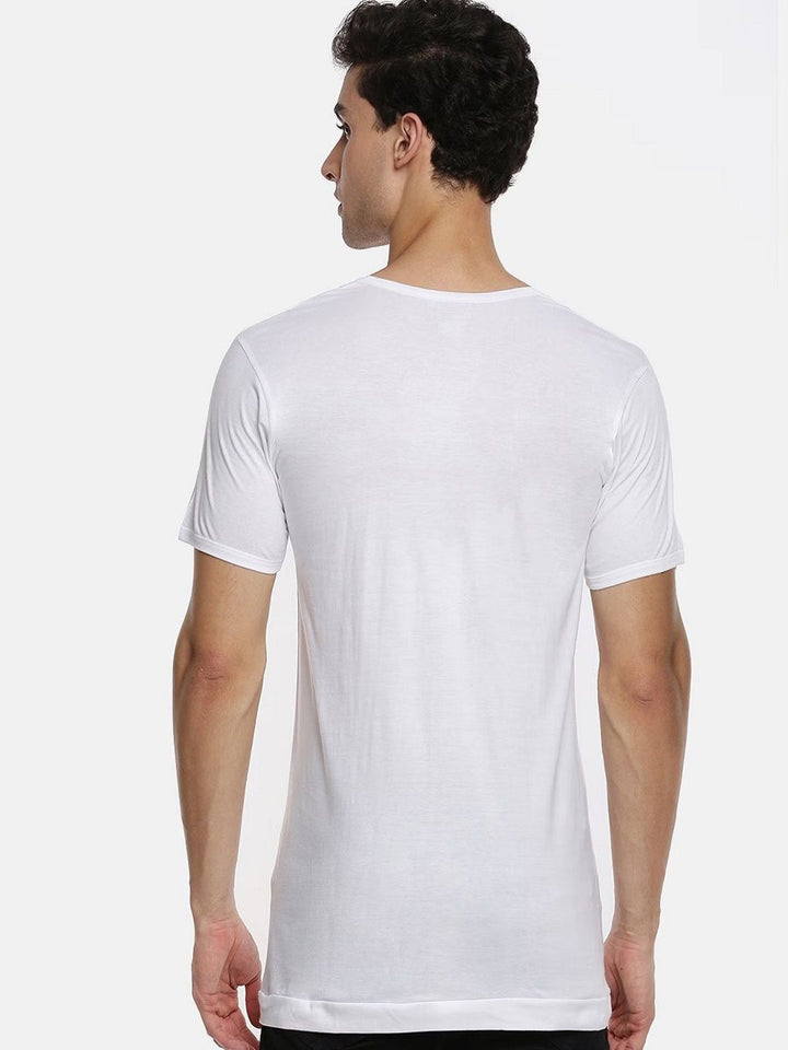 Pek Ramraj 2 Lelaki Putih Putih Lengan Separuh Lengan Kapas Kapas Dalam Pakaian