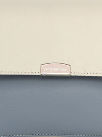 Lino Perros Blue & Off-White Colourblocked Handheld Bag