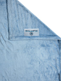 KLOTTHE Blue Woollen 300TC Single Bedsheet With Pillow Cover