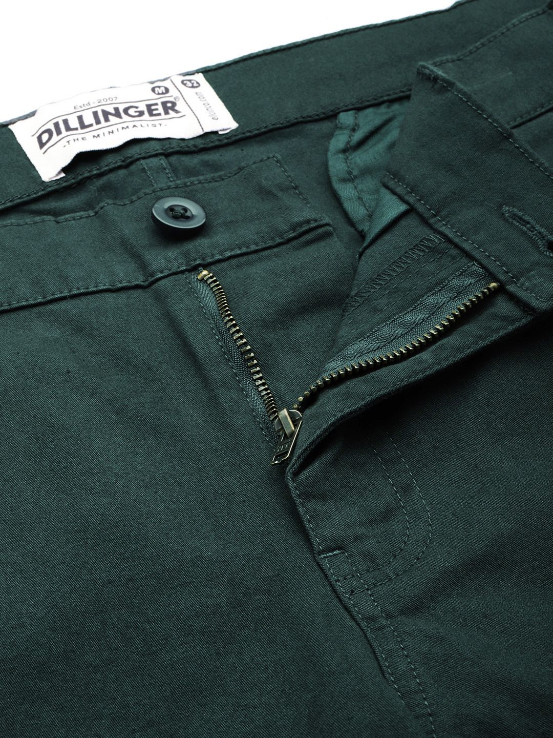 DILLINGER Men Solid Ankle-Length Chinos Trousers