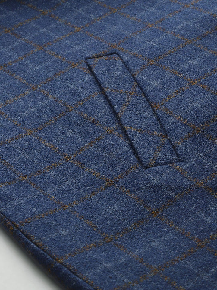 all about you Checked Single-Breasted Longline Coat