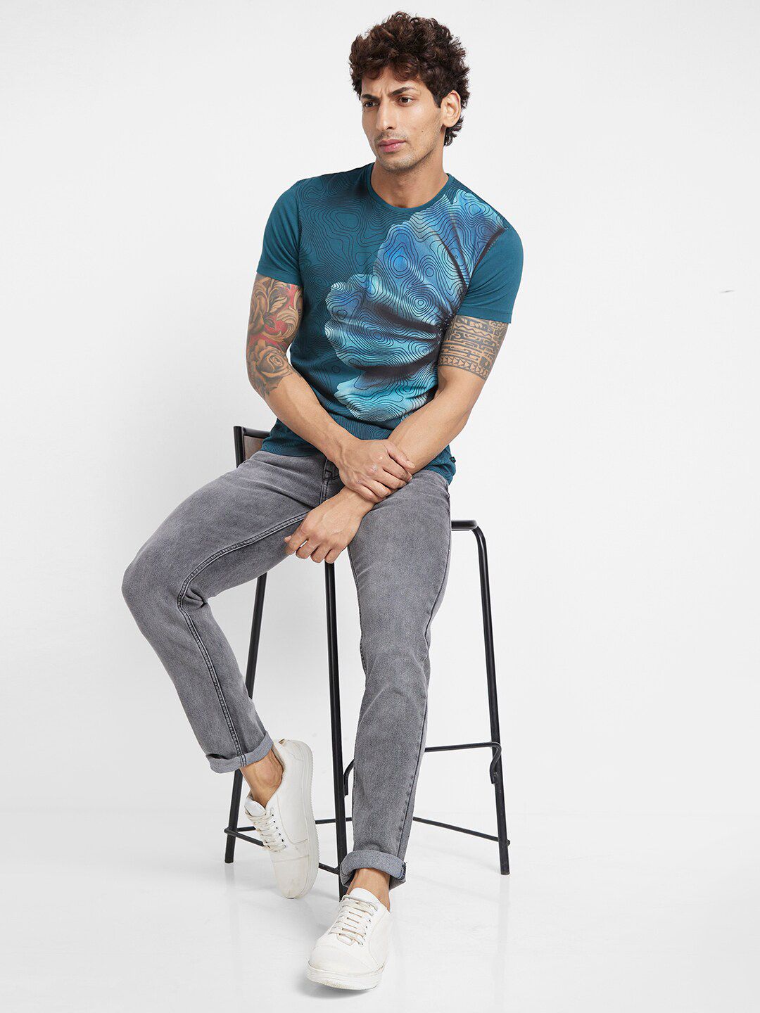 Being Human Floral Printed Cotton T-shirt