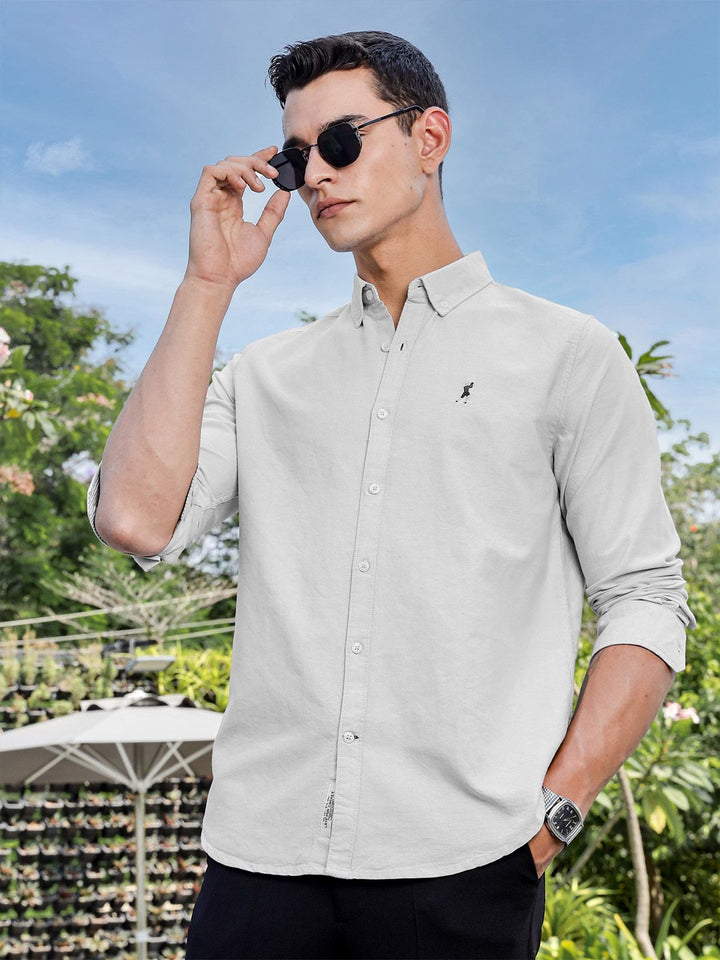 Thomas Scott Men Premium Fit Button-Down Collar Solid Cotton Casual Shirt
