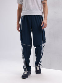 HRX by Hrithik Roshan Men Lifestyle Contrast Piping Detail Cargo-Style Track pants