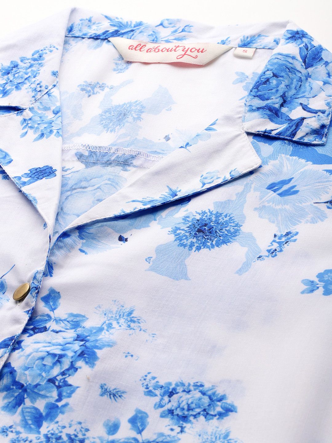 all about you Floral Print Puff Sleeve Shirt Style Top