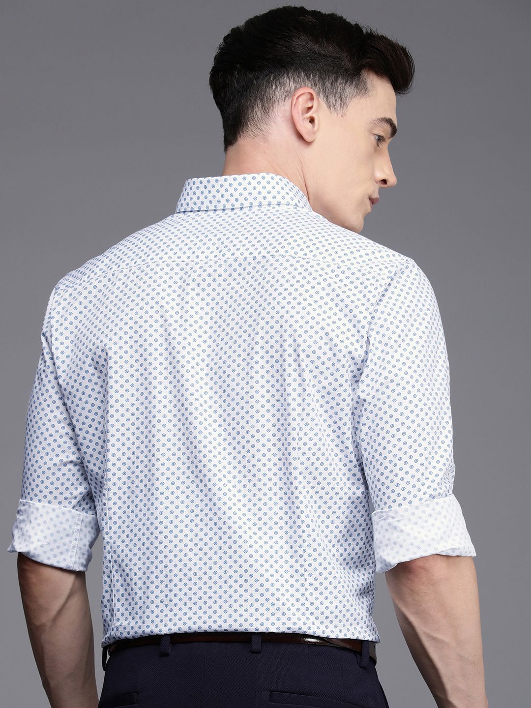 Raymond Premium Slim Fit Floral Printed Pure Cotton Formal Shirt