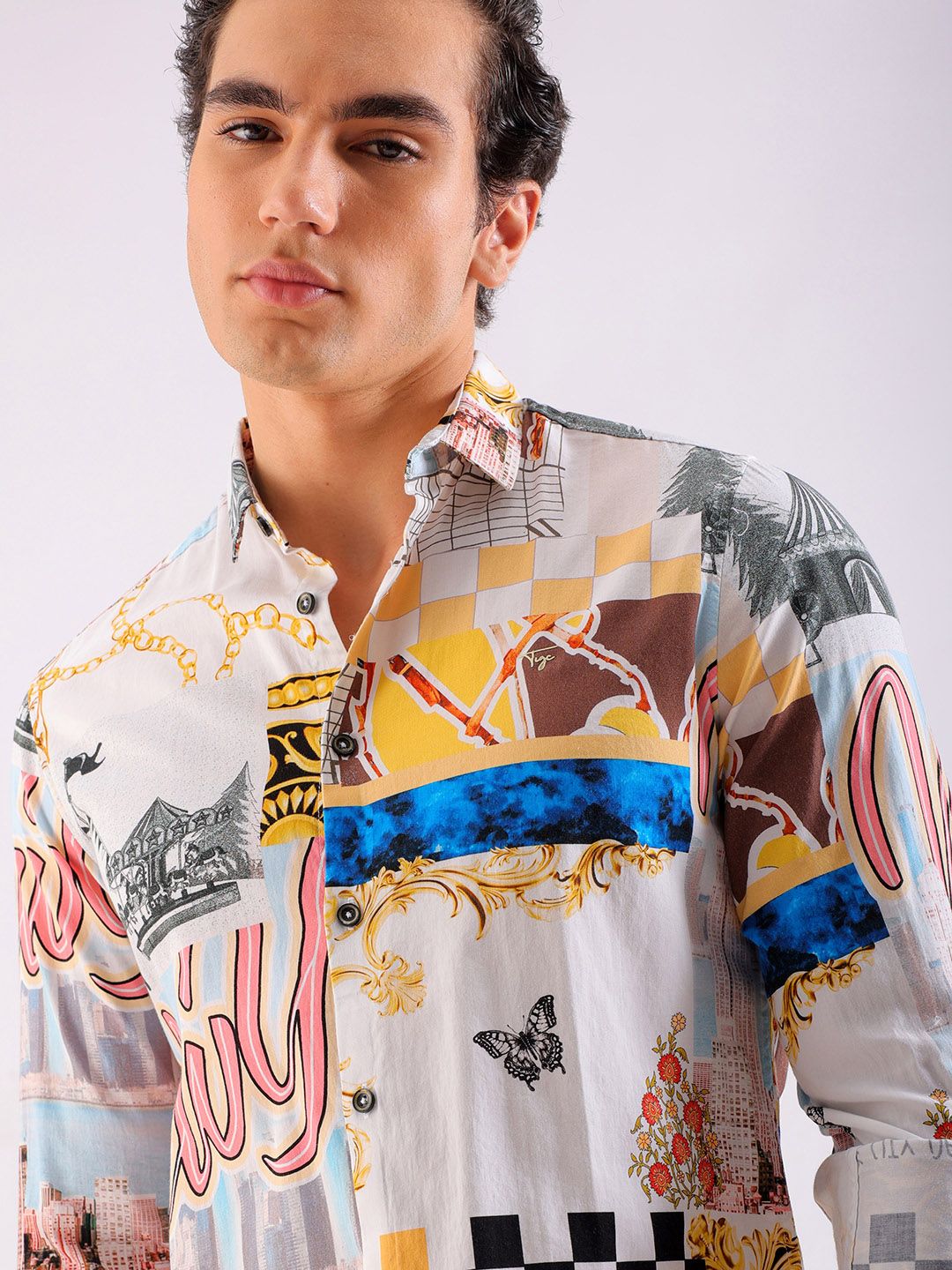 The Indian Garage Co Men Slim Fit Opaque Printed Casual Shirt