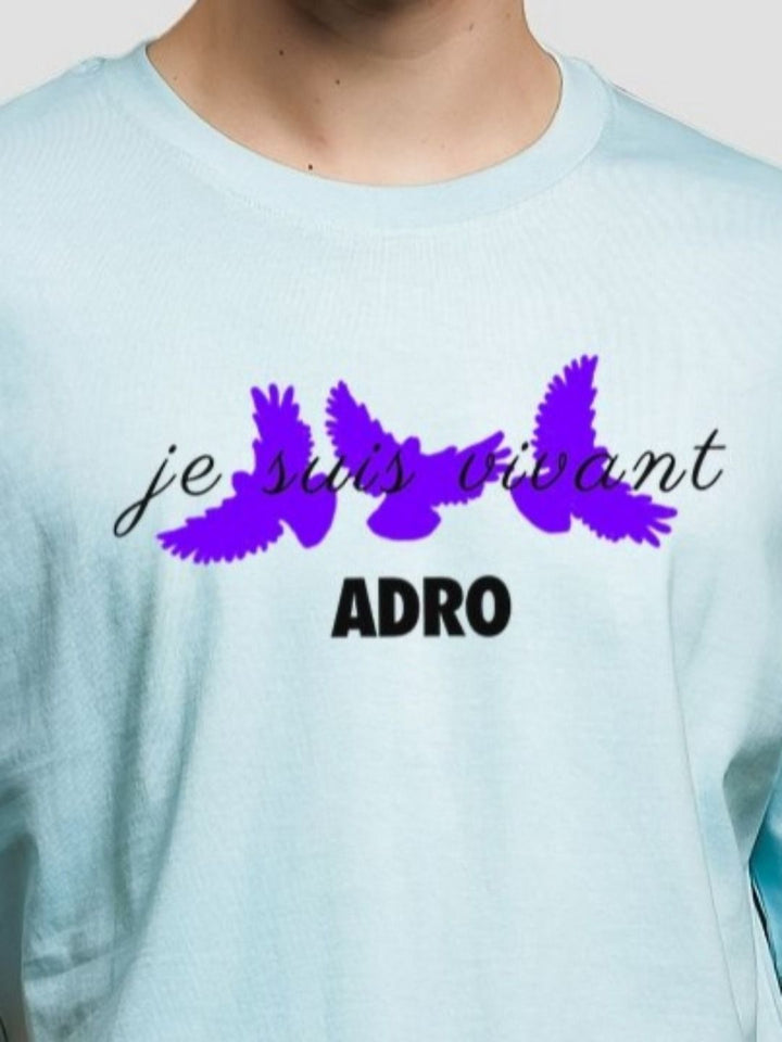 ADRO Men Printed Raw Edge T-shirt