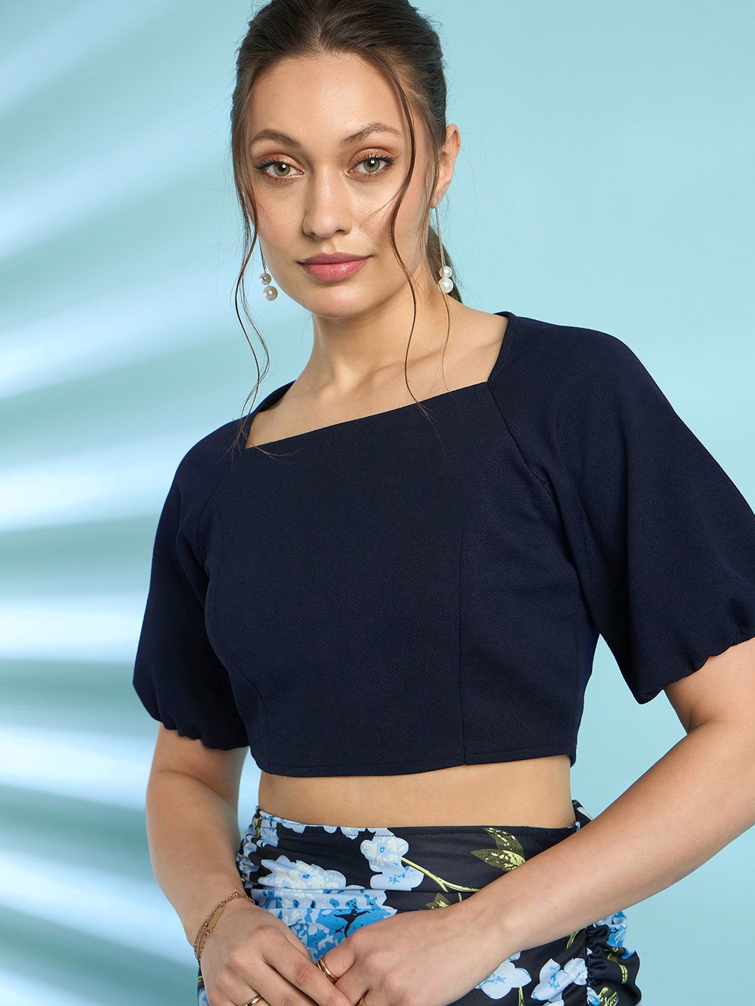Antheaa Printed Draped Skirt & Top Co-Ords